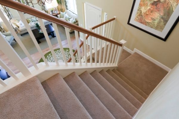 carpet installation on stairs in heritage home