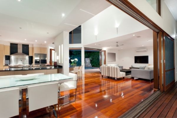 stunning polished timber flooring in high end property